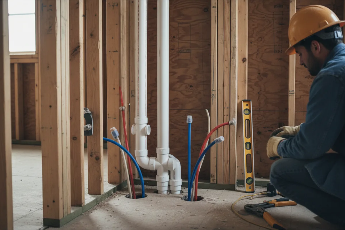 Drain and supply rough-in during Garbage Disposal Repair in Hesperia